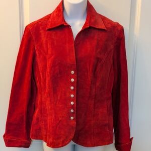 Dressbarn Red Suede Blazer